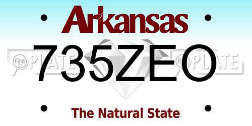 735ZEO Arkansas License Plate