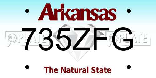 735ZFG Arkansas License Plate
