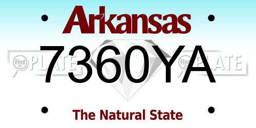 7360YA Arkansas License Plate