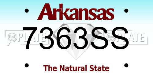 7363SS Arkansas License Plate