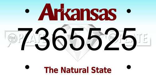 7365525 Arkansas License Plate