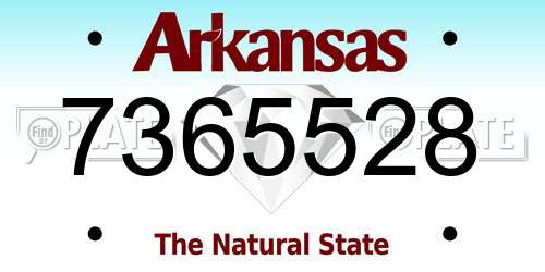 7365528 Arkansas License Plate