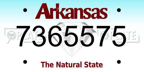 7365575 Arkansas License Plate