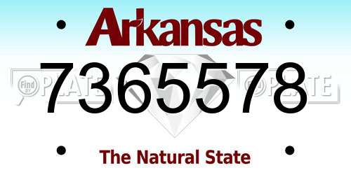 7365578 Arkansas License Plate