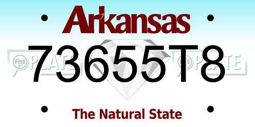 73655T8 Arkansas License Plate