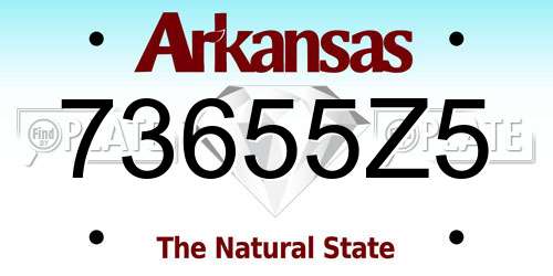 73655Z5 Arkansas License Plate
