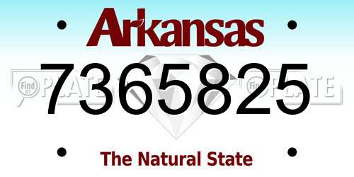 7365825 Arkansas License Plate