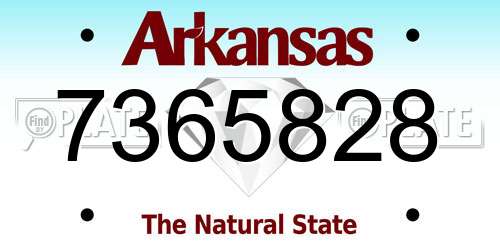 7365828 Arkansas License Plate