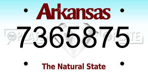 7365875 Arkansas License Plate