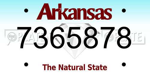 7365878 Arkansas License Plate
