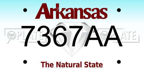 7367AA Arkansas License Plate