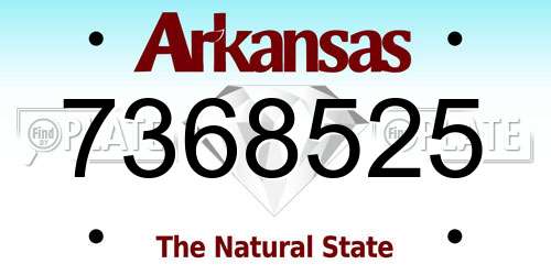 7368525 Arkansas License Plate
