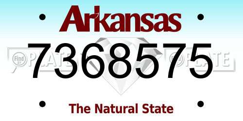 7368575 Arkansas License Plate