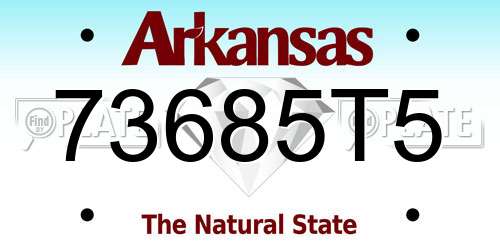 73685T5 Arkansas License Plate