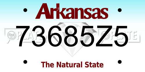 73685Z5 Arkansas License Plate