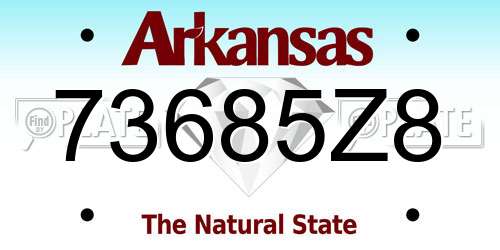 73685Z8 Arkansas License Plate