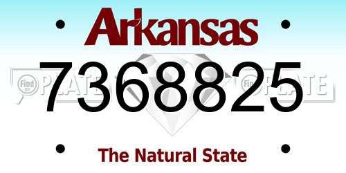 7368825 Arkansas License Plate