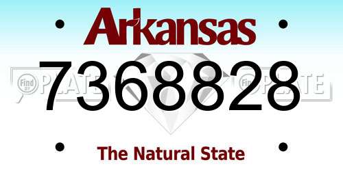 7368828 Arkansas License Plate