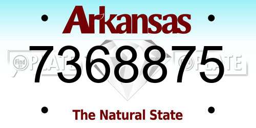 7368875 Arkansas License Plate