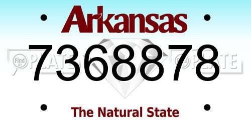 7368878 Arkansas License Plate