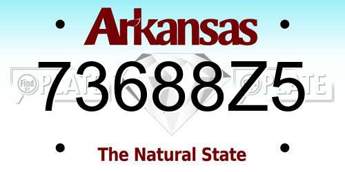 73688Z5 Arkansas License Plate
