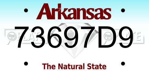 73697D9 Arkansas License Plate