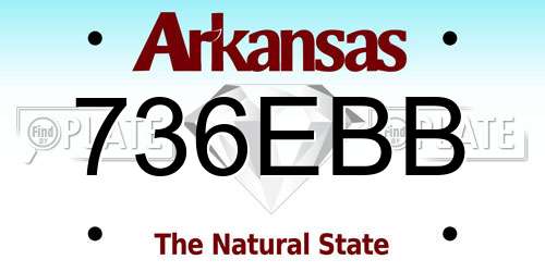 736EBB Arkansas License Plate