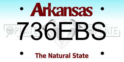 736EBS Arkansas License Plate