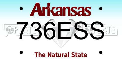 736ESS Arkansas License Plate