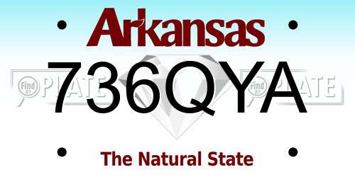 736QYA Arkansas License Plate