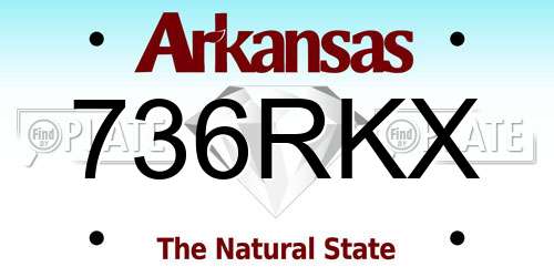 736RKX Arkansas License Plate