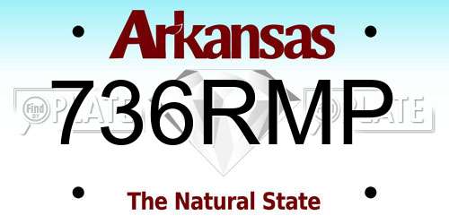 736RMP Arkansas License Plate