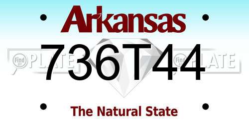 736T44 Arkansas License Plate