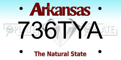 736TYA Arkansas License Plate