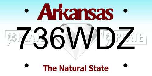 736WDZ Arkansas License Plate