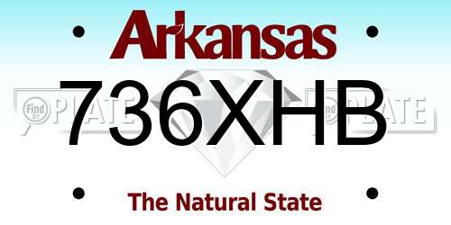 736XHB Arkansas License Plate
