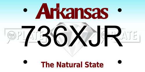 736XJR Arkansas License Plate
