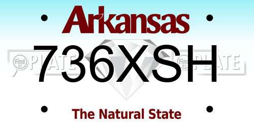 736XSH Arkansas License Plate