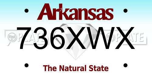 736XWX Arkansas License Plate