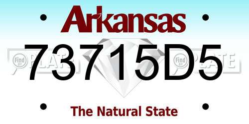 73715D5 Arkansas License Plate