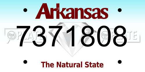 7371808 Arkansas License Plate