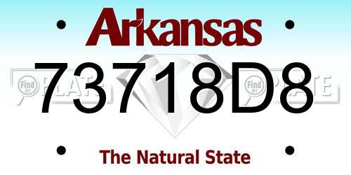 73718D8 Arkansas License Plate