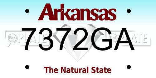 7372GA Arkansas License Plate