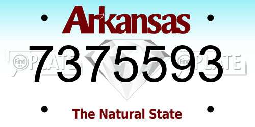7375593 Arkansas License Plate