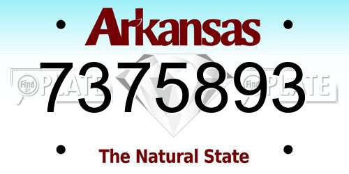 7375893 Arkansas License Plate