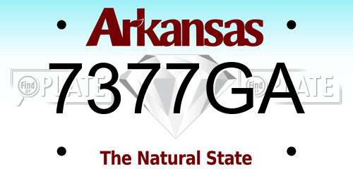 7377GA Arkansas License Plate