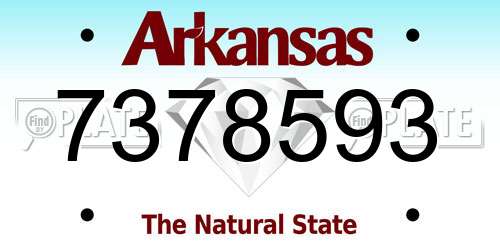 7378593 Arkansas License Plate