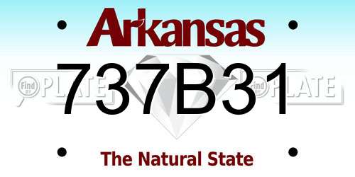 737B31 Arkansas License Plate