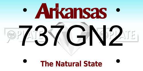 737GN2 Arkansas License Plate