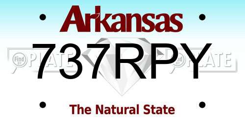 737RPY Arkansas License Plate